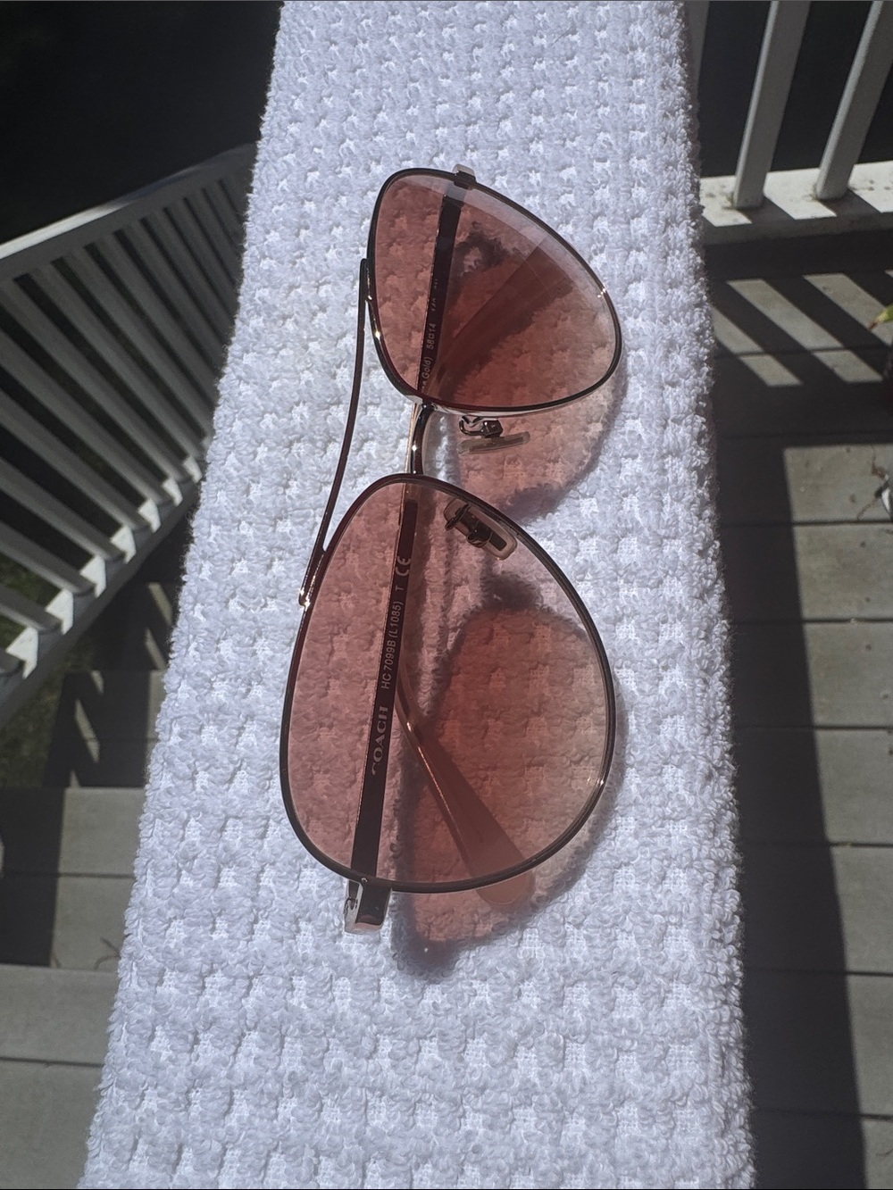 Coach Pink Lens Aviator Sunglasses